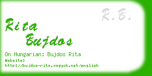 rita bujdos business card